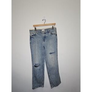 Pacsun  Jordyn Low Rise Straight  Denim Jeans Womens Size 28 Blue Distressed